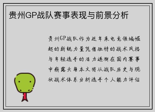 贵州GP战队赛事表现与前景分析